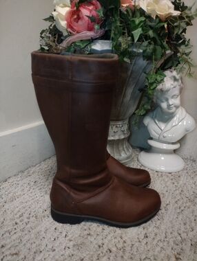 Eddie Bauer Dark Brown Waterproof Leather Trace Tall Boots